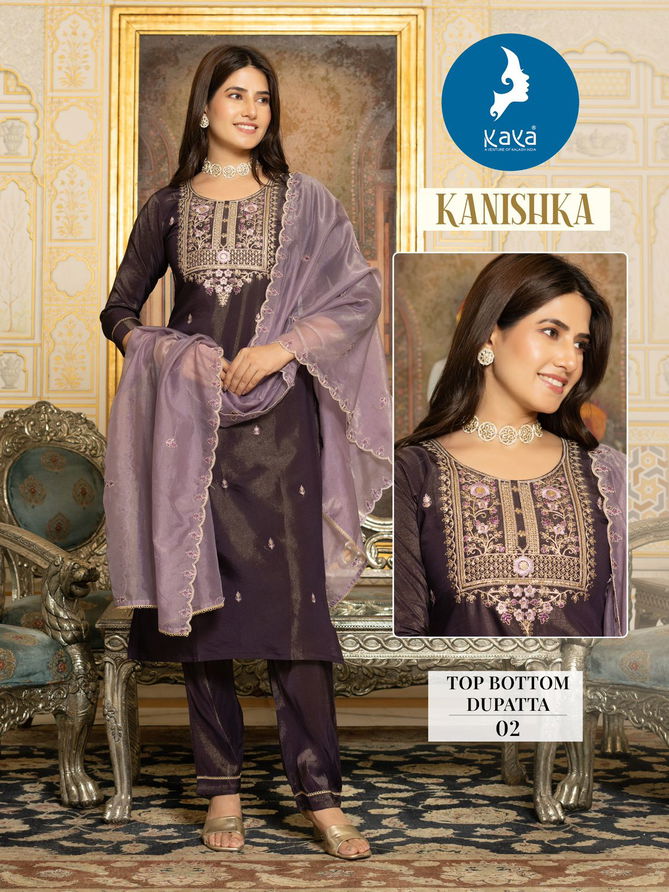 Kanishka By Kaya Tissue Shimmer Kurti With Bottom Dupatta Orders In India